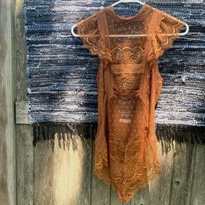 Orange Free People Bodysuit